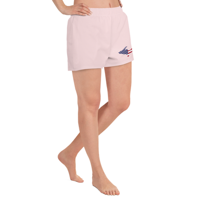 Michigan Upper Peninsula Athletic Shorts (w/ UP USA Flag) | Women's - Pale Pink