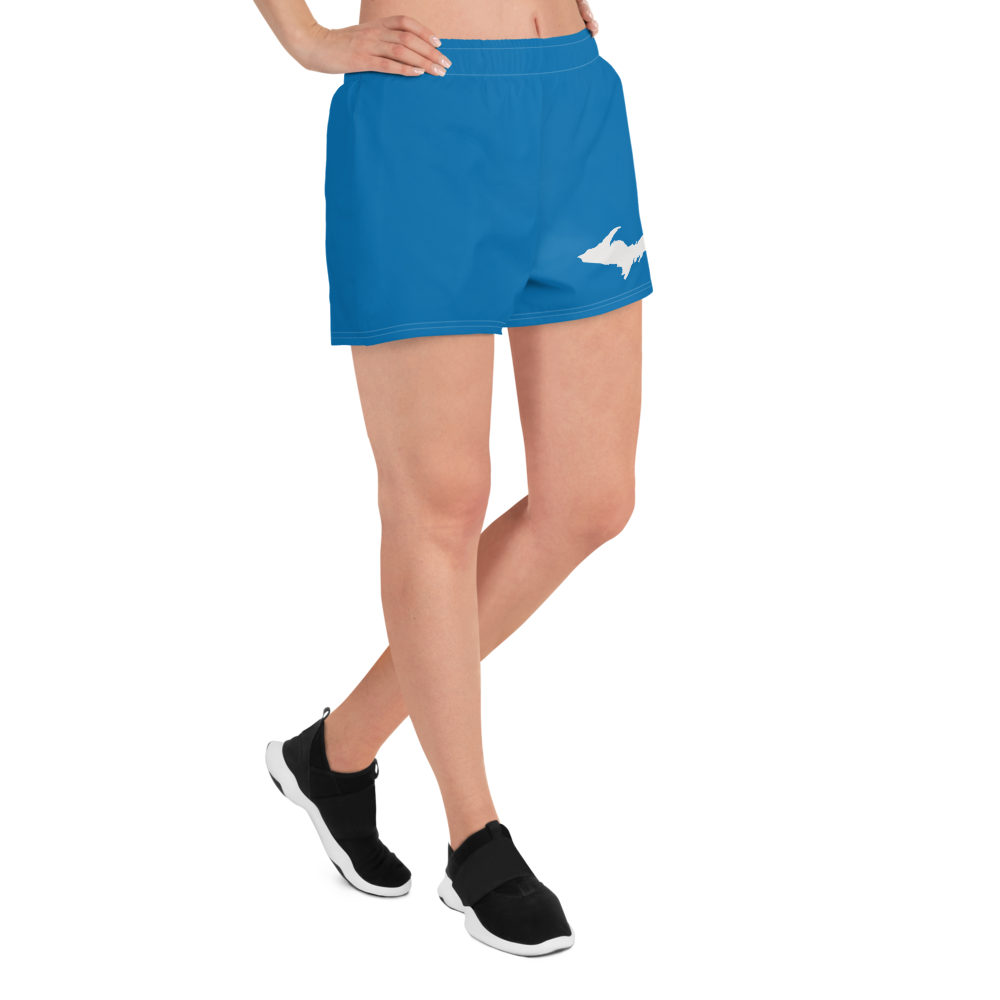 Michigan Upper Peninsula Athletic Shorts (w/ UP Outline) | Women's - Azure