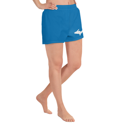 Michigan Upper Peninsula Athletic Shorts (w/ UP Outline) | Women's - Azure