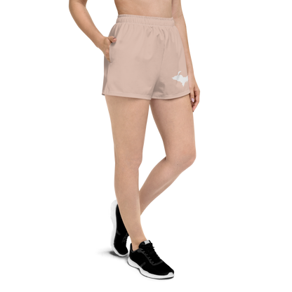 Michigan Upper Peninsula Athletic Shorts (w/ UP Outline) | Women's - Rose Gold