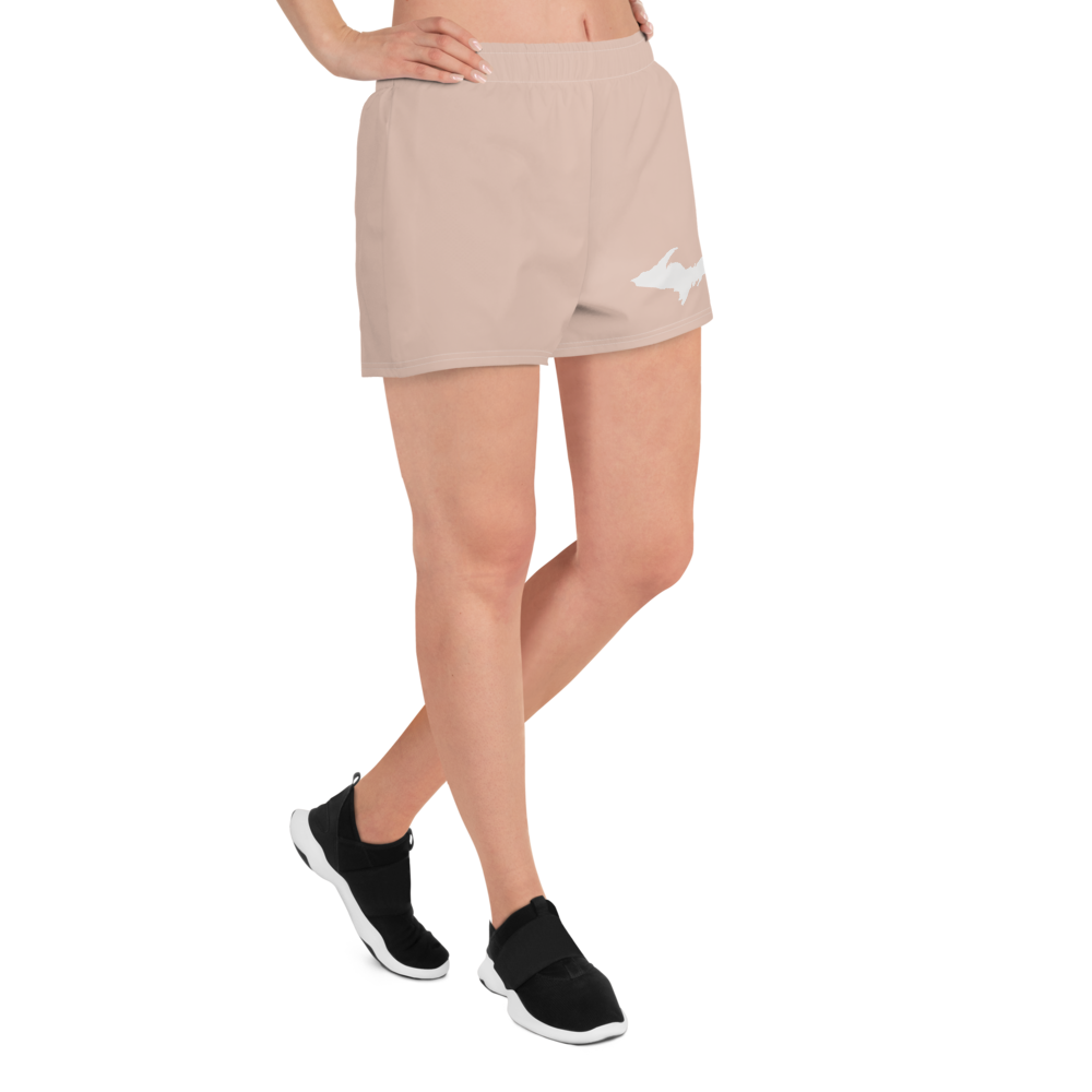 Michigan Upper Peninsula Athletic Shorts (w/ UP Outline) | Women's - Rose Gold