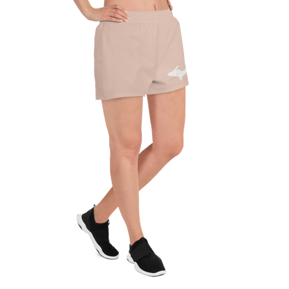 Michigan Upper Peninsula Athletic Shorts (w/ UP Outline) | Women's - Rose Gold