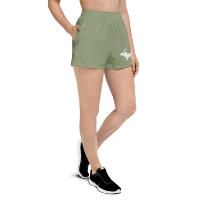 Michigan Upper Peninsula Athletic Shorts (w/ UP Outline) | Women's - Beachgrass Green