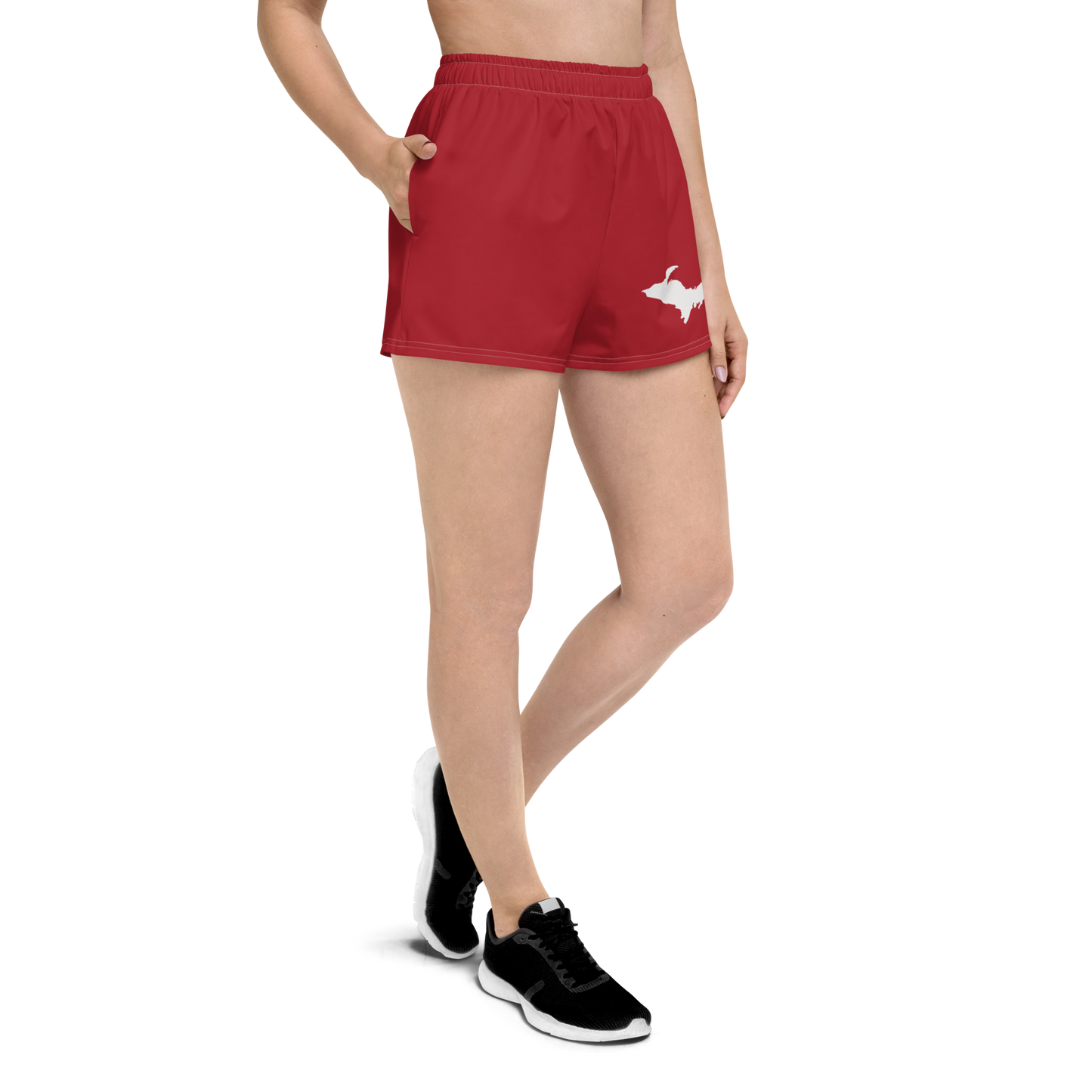 Michigan Upper Peninsula Athletic Shorts (w/ UP Outline) | Women's - Thimbleberry Red