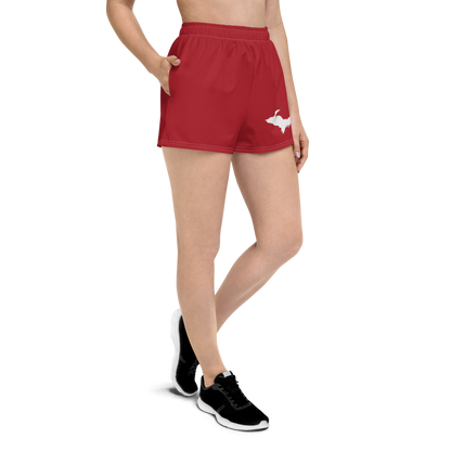 Michigan Upper Peninsula Athletic Shorts (w/ UP Outline) | Women's - Thimbleberry Red