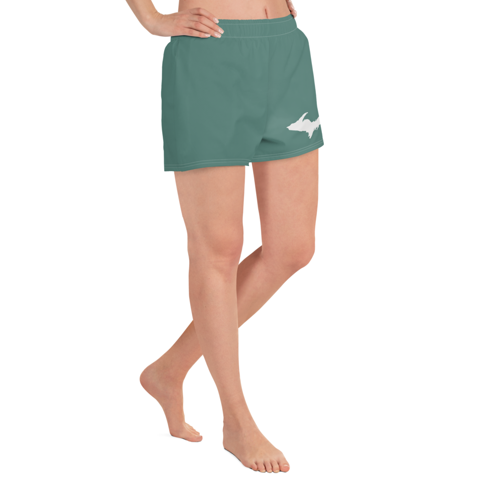 Michigan Upper Peninsula Athletic Shorts (w/ UP Outline) | Women's - Copper Green