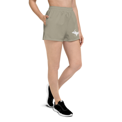 Michigan Upper Peninsula Athletic Shorts (w/ UP Outline) | Women's - Petoskey Stone Beige