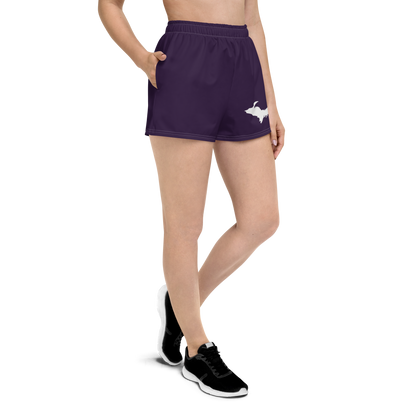 Michigan Upper Peninsula Athletic Shorts (w/ UP Outline) | Women's - Blackcurrant