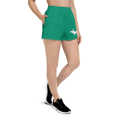 Michigan Upper Peninsula Athletic Shorts (w/ UP Outline) | Women's - Emerald Green