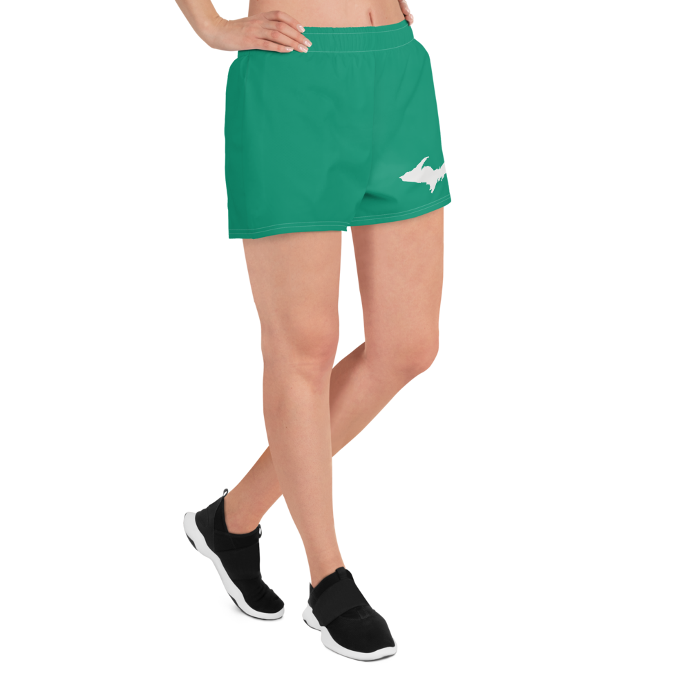 Michigan Upper Peninsula Athletic Shorts (w/ UP Outline) | Women's - Emerald Green