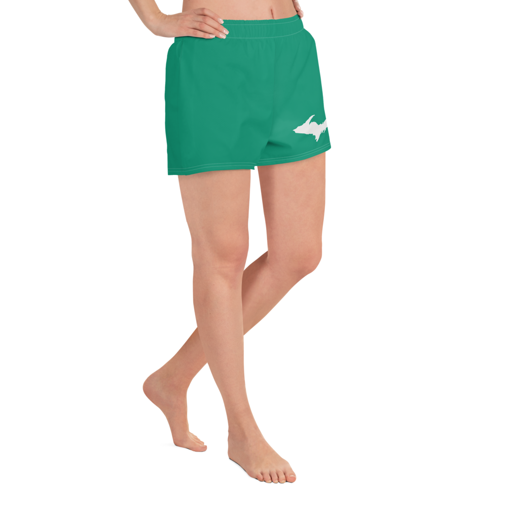 Michigan Upper Peninsula Athletic Shorts (w/ UP Outline) | Women's - Emerald Green