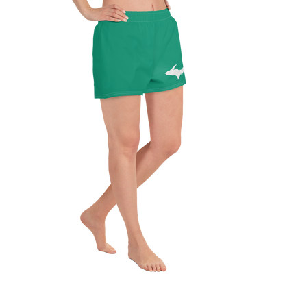 Michigan Upper Peninsula Athletic Shorts (w/ UP Outline) | Women's - Emerald Green