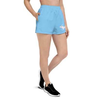 Michigan Upper Peninsula Athletic Shorts (w/ UP Outline) | Women's - Azure