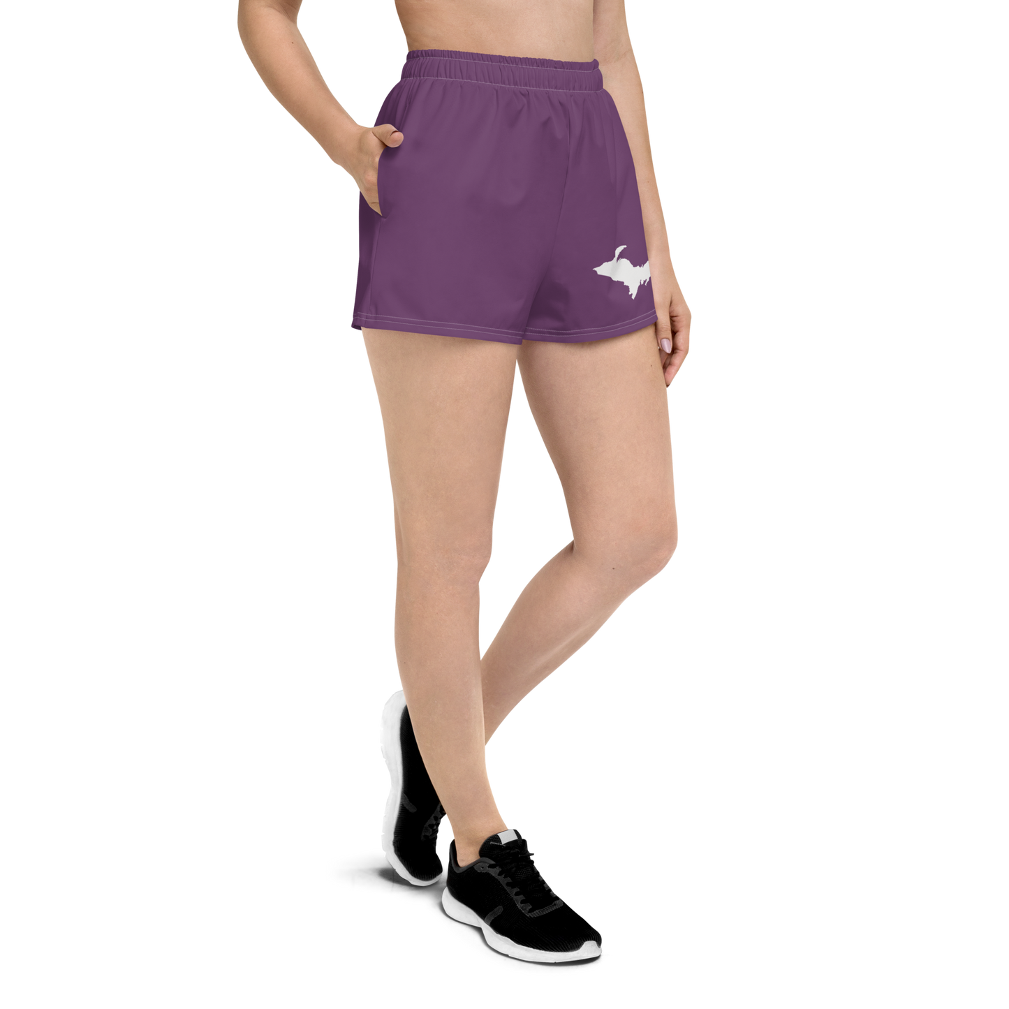 Michigan Upper Peninsula Athletic Shorts (w/ UP Outline) | Women's - Plum