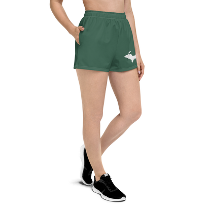 Michigan Upper Peninsula Athletic Shorts (w/ UP Outline) | Women's - Ginger Ale Green