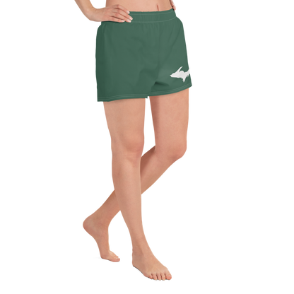 Michigan Upper Peninsula Athletic Shorts (w/ UP Outline) | Women's - Ginger Ale Green