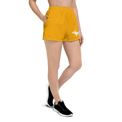 Michigan Upper Peninsula Athletic Shorts (w/ UP Outline) | Women's - Birch Leaf Orange