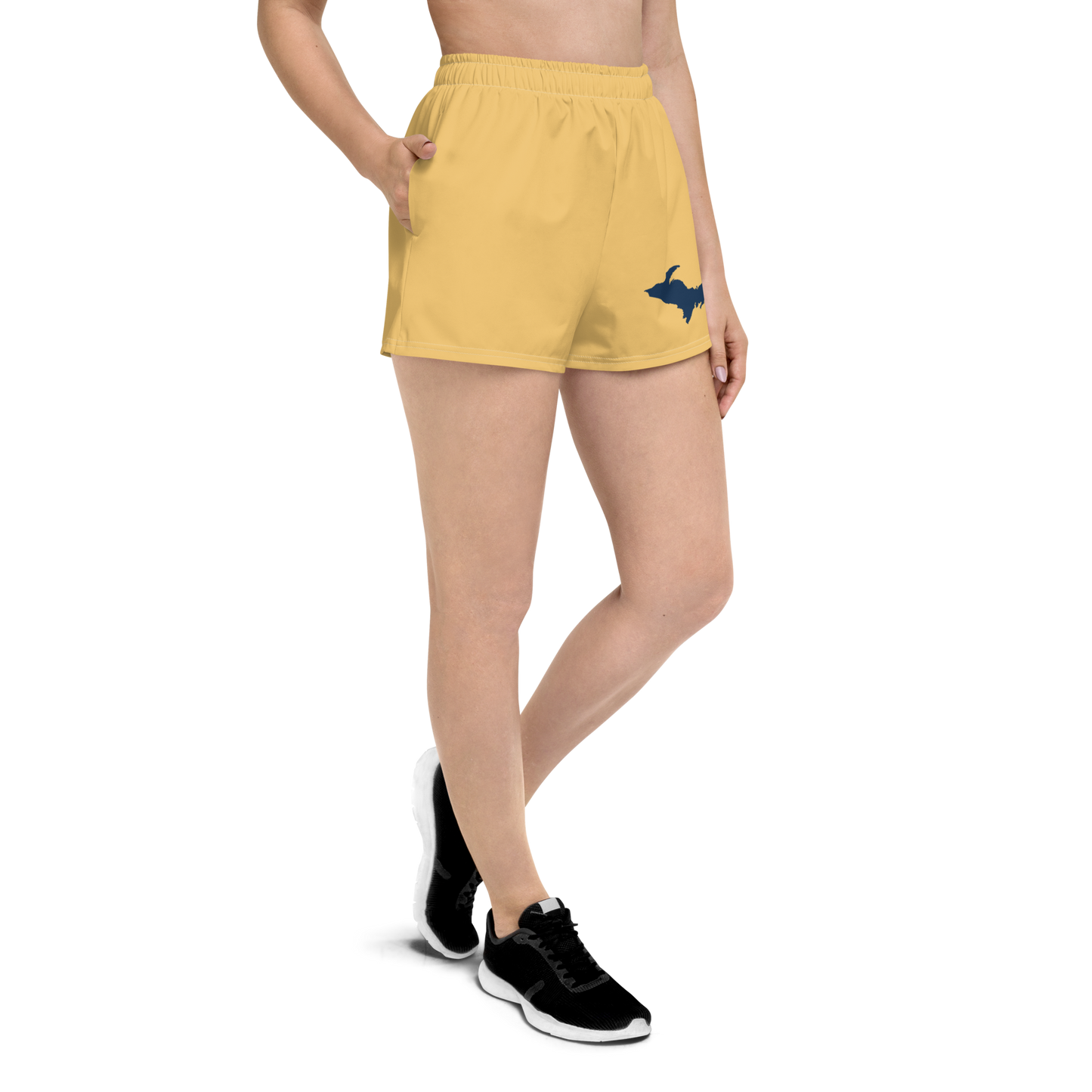 Michigan Upper Peninsula Athletic Shorts (w/ UP Outline) | Women's - Citrine