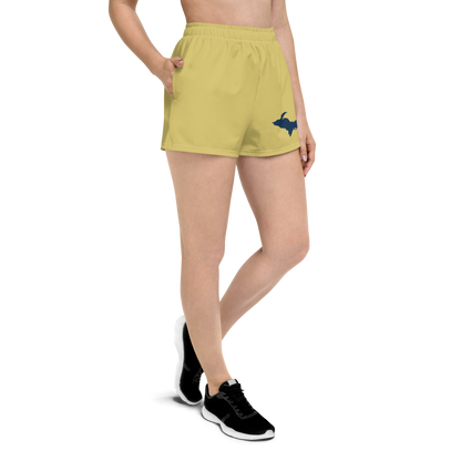 Michigan Upper Peninsula Athletic Shorts (w/ UP Outline) | Women's - Plum Yellow