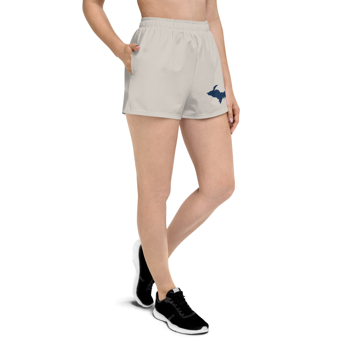 Michigan Upper Peninsula Athletic Shorts (w/ UP Outline) | Women's - Canvas Color