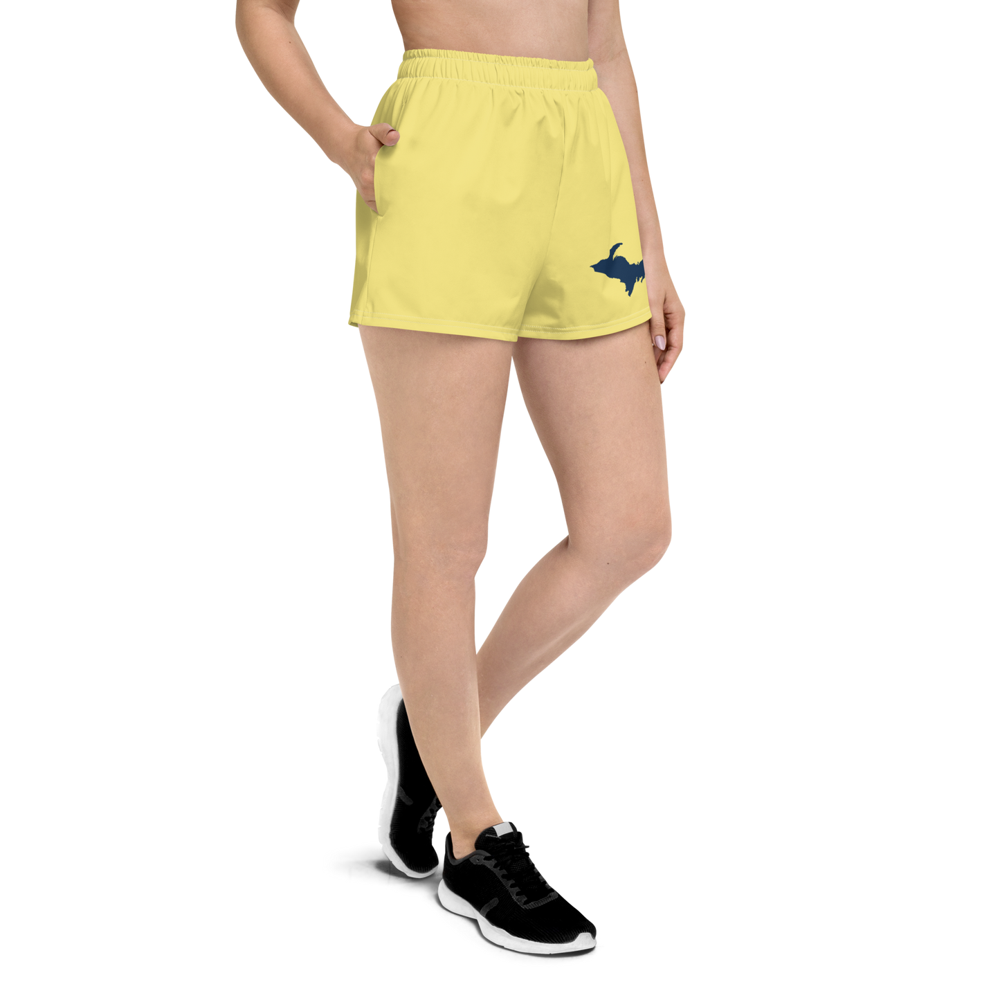 Michigan Upper Peninsula Athletic Shorts (w/ UP Outline) | Women's - Cherry Yellow