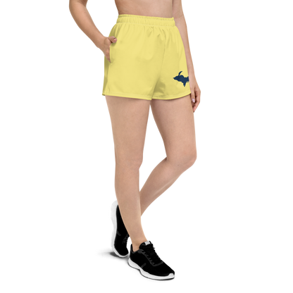 Michigan Upper Peninsula Athletic Shorts (w/ UP Outline) | Women's - Cherry Yellow