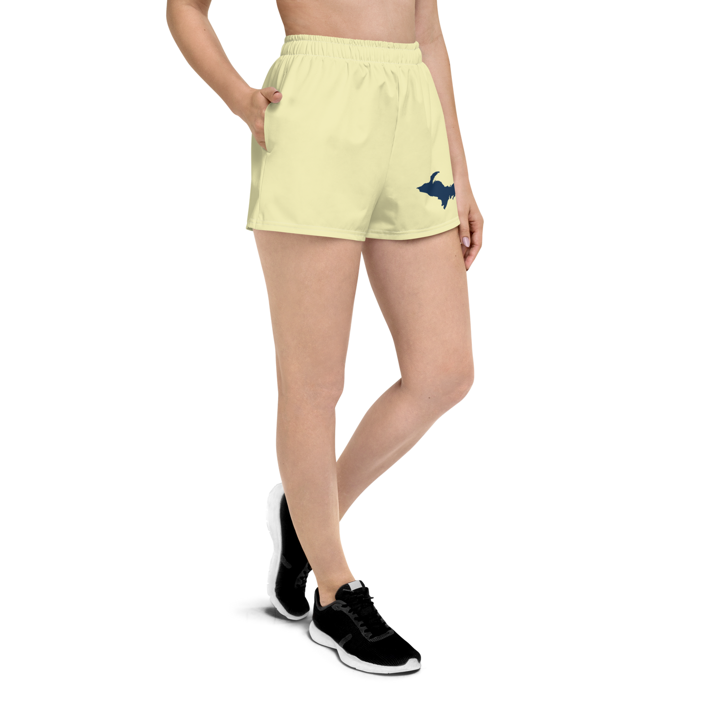 Michigan Upper Peninsula Athletic Shorts (w/ UP Outline) | Women's - Canary Yellow