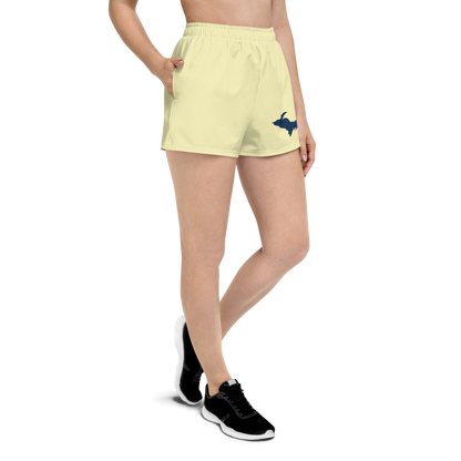 Michigan Upper Peninsula Athletic Shorts (w/ UP Outline) | Women's - Canary Yellow