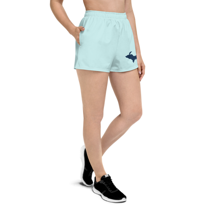 Michigan Upper Peninsula Athletic Shorts (w/ UP Outline) | Women's - Cyan