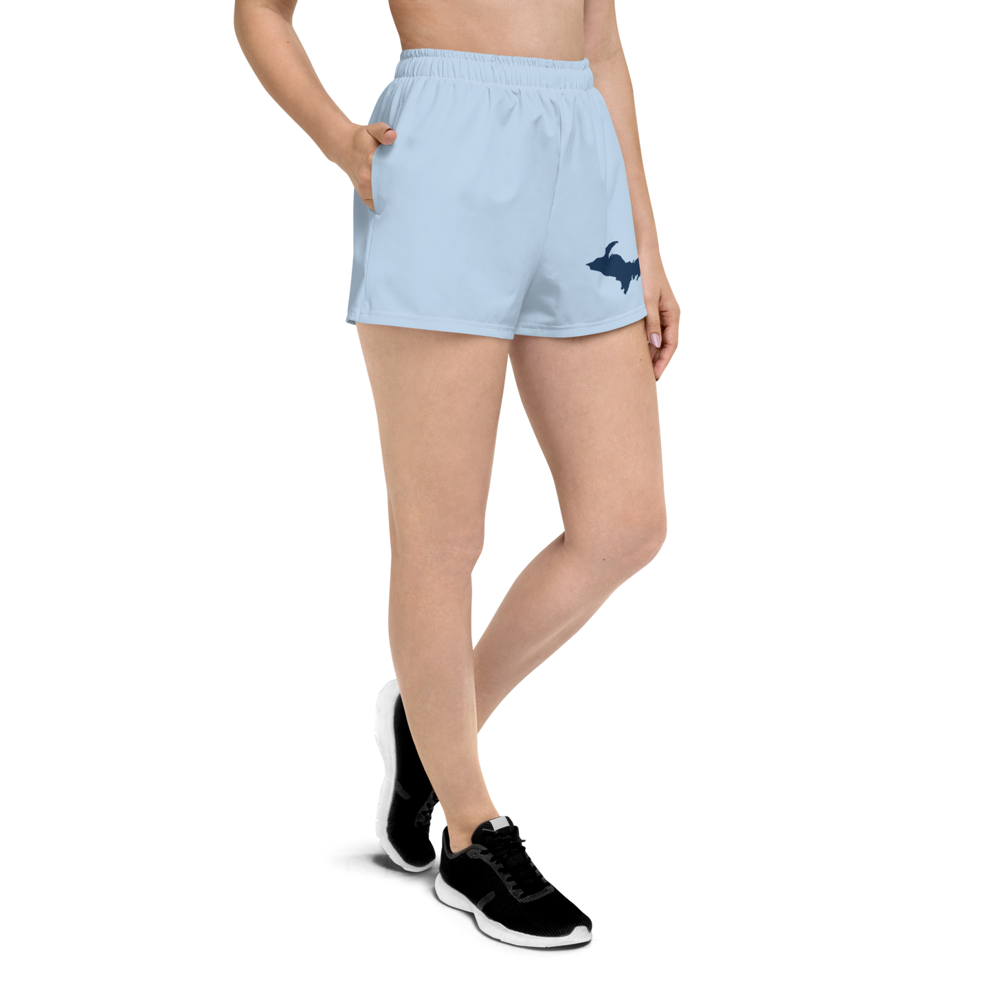 Michigan Upper Peninsula Athletic Shorts (w/ UP Outline) | Women's - Light Blue