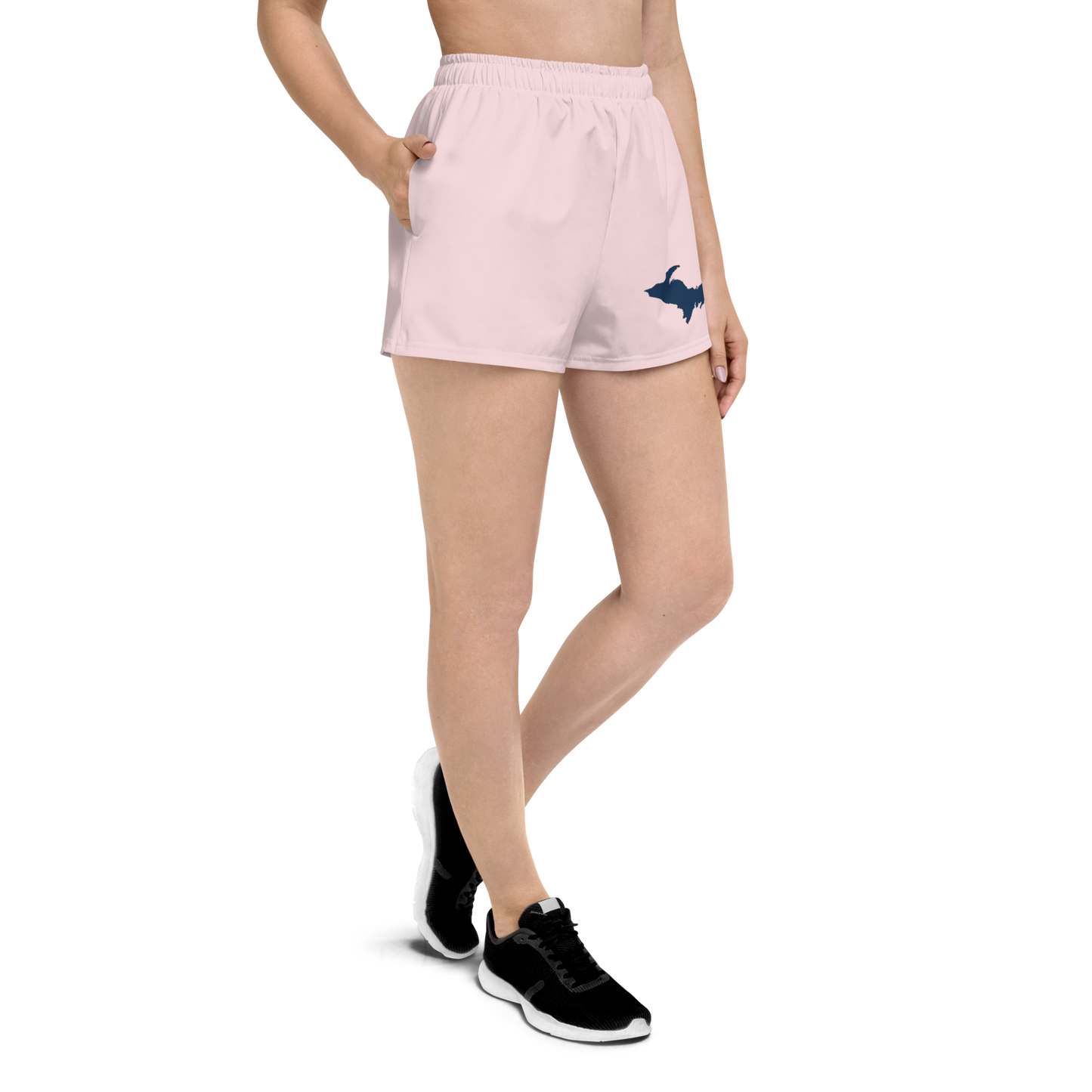 Michigan Upper Peninsula Athletic Shorts (w/ UP Outline) | Women's - Pale Pink