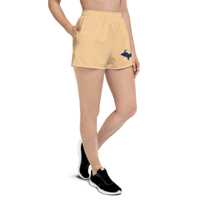 Michigan Upper Peninsula Athletic Shorts (w/ UP Outline) | Women's - Pale Apricot