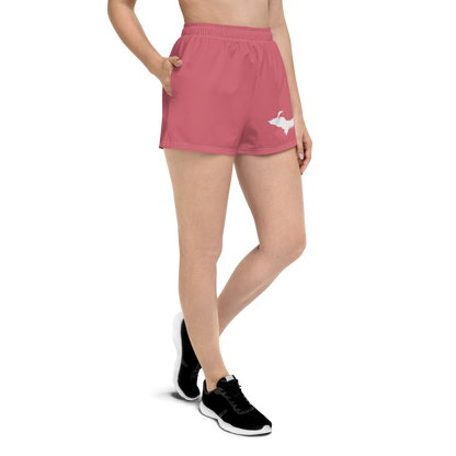 Michigan Upper Peninsula Athletic Shorts (w/ UP Outline) | Women's - Watermelon Pink