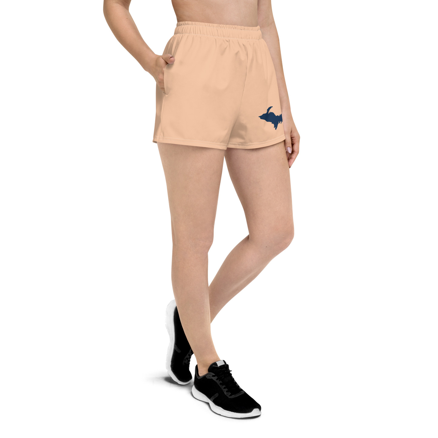 Michigan Upper Peninsula Athletic Shorts (w/ UP Outline) | Women's - Peach