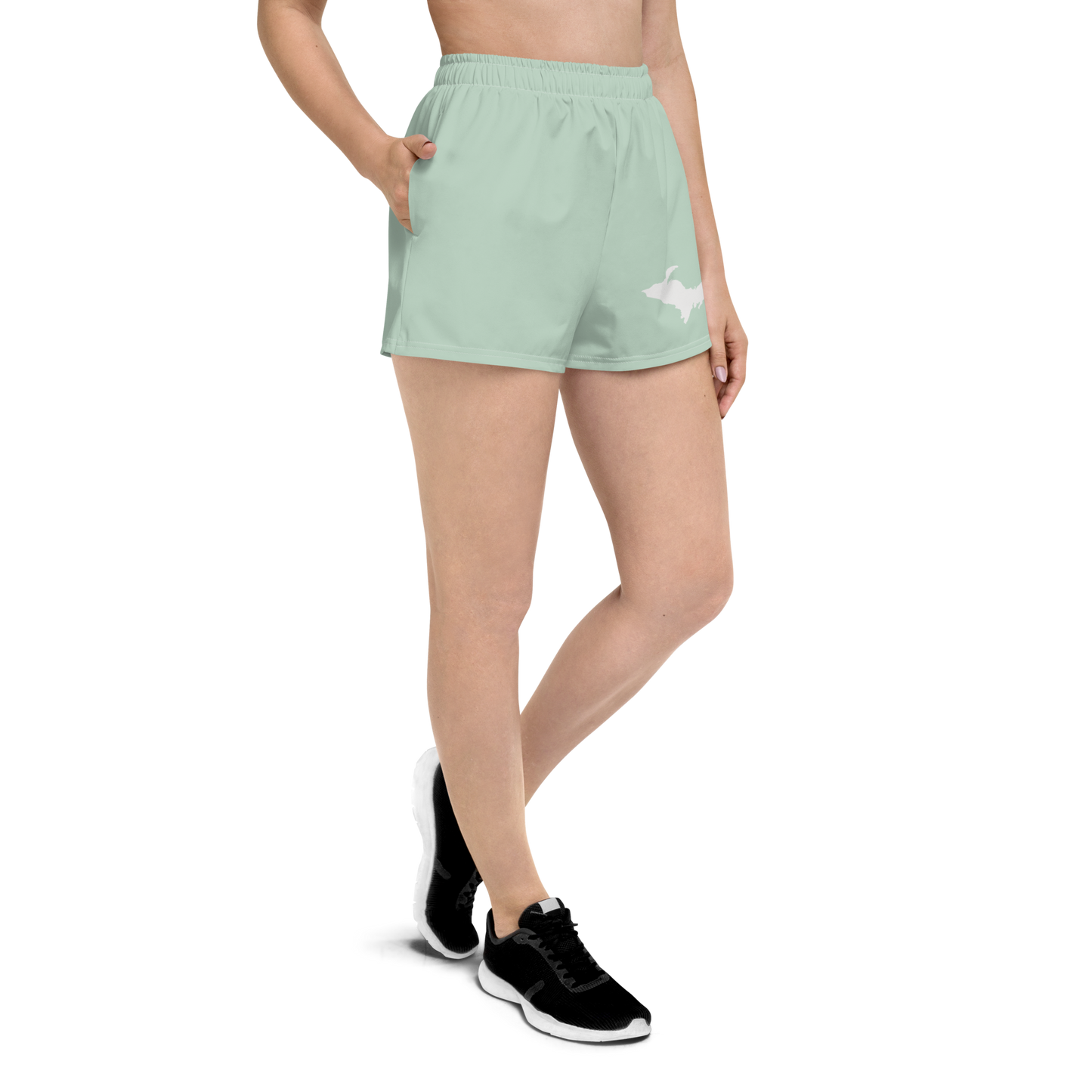 Michigan Upper Peninsula Athletic Shorts (w/ UP Outline) | Women's - Sea Green