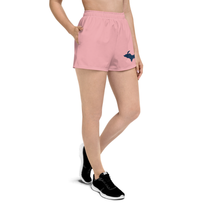 Michigan Upper Peninsula Athletic Shorts (w/ UP Outline) | Women's - Strawberry Pink