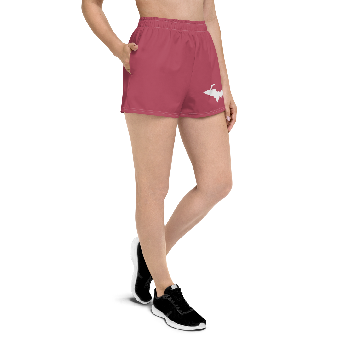 Michigan Upper Peninsula Athletic Shorts (w/ UP Outline) | Women's - Popstar Pink