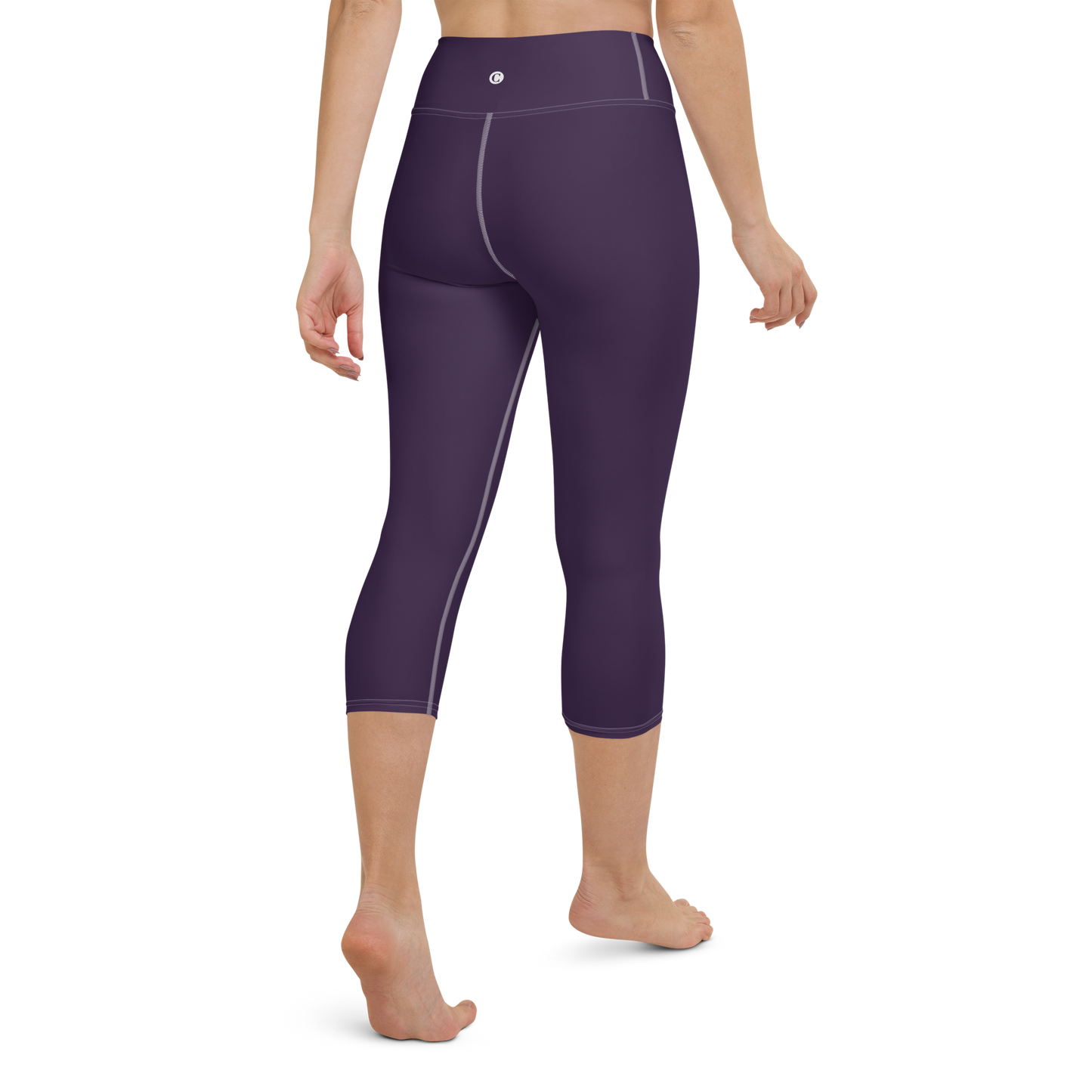 Michigan Upper Peninsula Yoga Capri Leggings (w/ UP USA Flag) | Blackcurrant