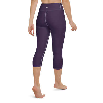 Michigan Upper Peninsula Yoga Capri Leggings (w/ UP USA Flag) | Blackcurrant