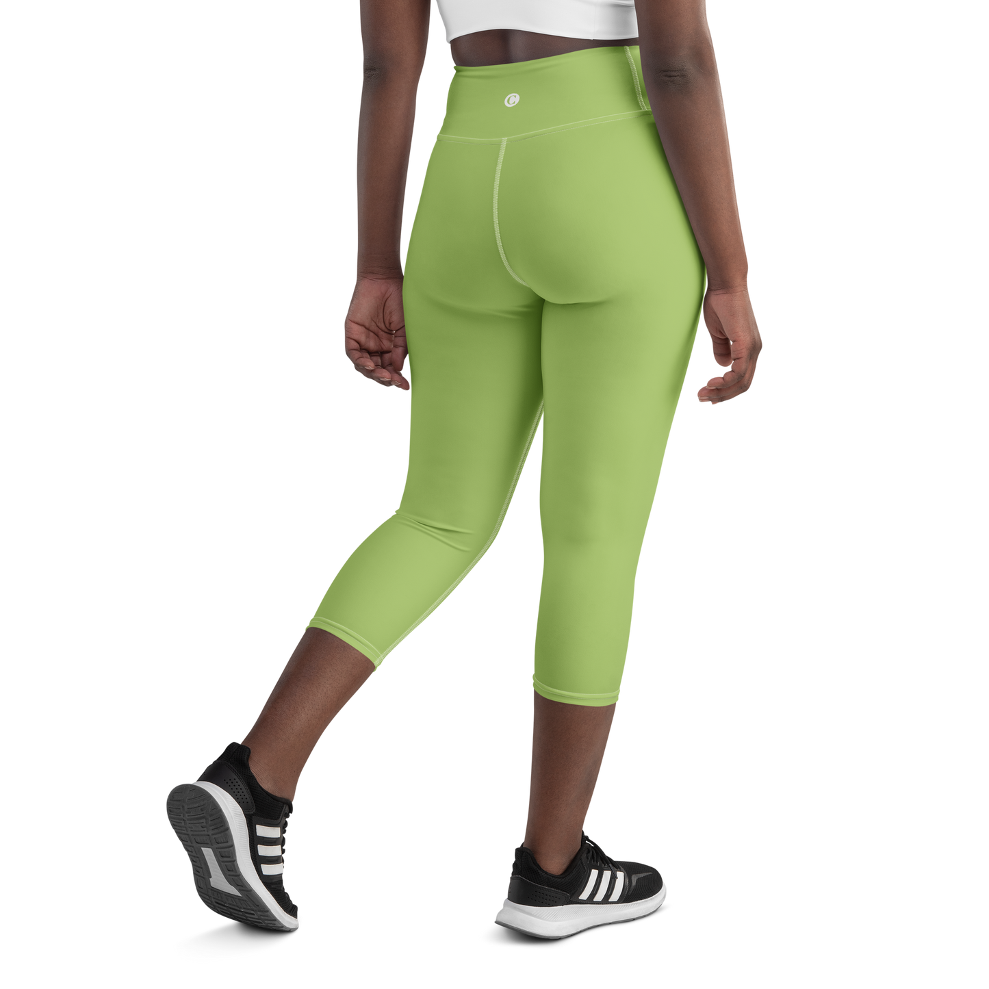 Michigan Upper Peninsula Yoga Capri Leggings (w/ UP USA Flag) | Gooseberry Green