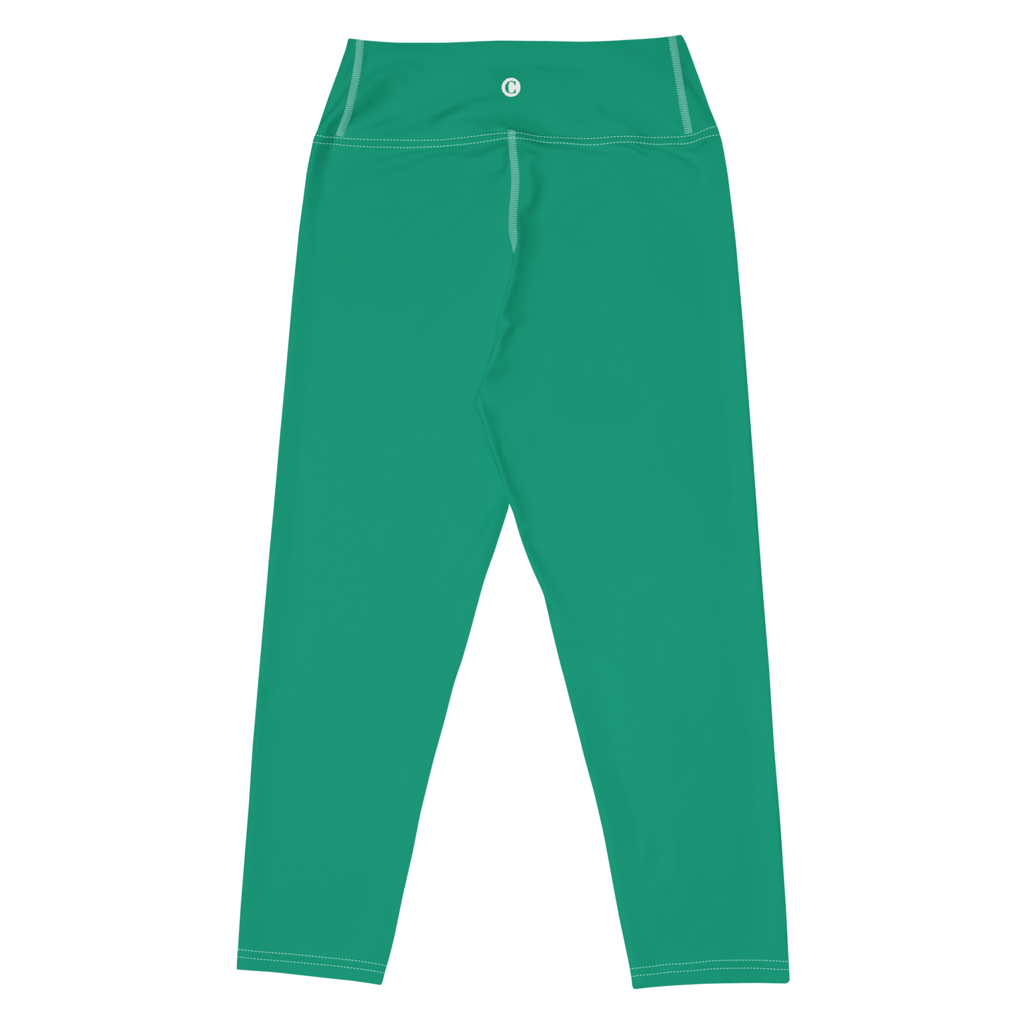 Michigan Upper Peninsula Yoga Capri Leggings (w/ UP USA Flag) | Emerald Green