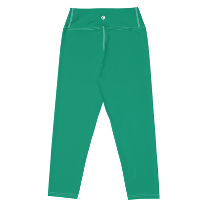 Michigan Upper Peninsula Yoga Capri Leggings (w/ UP USA Flag) | Emerald Green