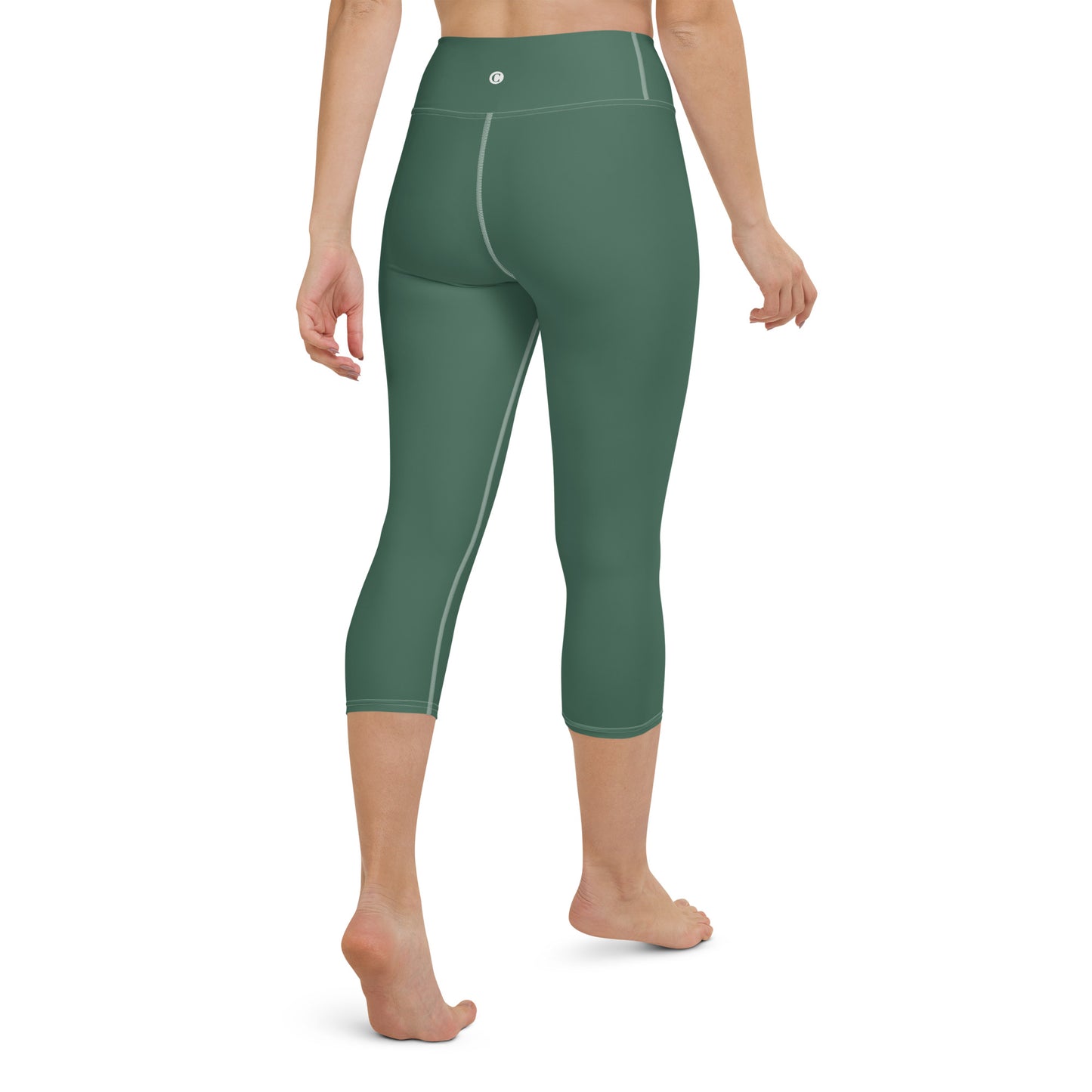 Michigan Upper Peninsula Yoga Capri Leggings (w/ UP USA Flag) | Ginger Ale Green