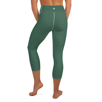 Michigan Upper Peninsula Yoga Capri Leggings (w/ UP USA Flag) | Ginger Ale Green