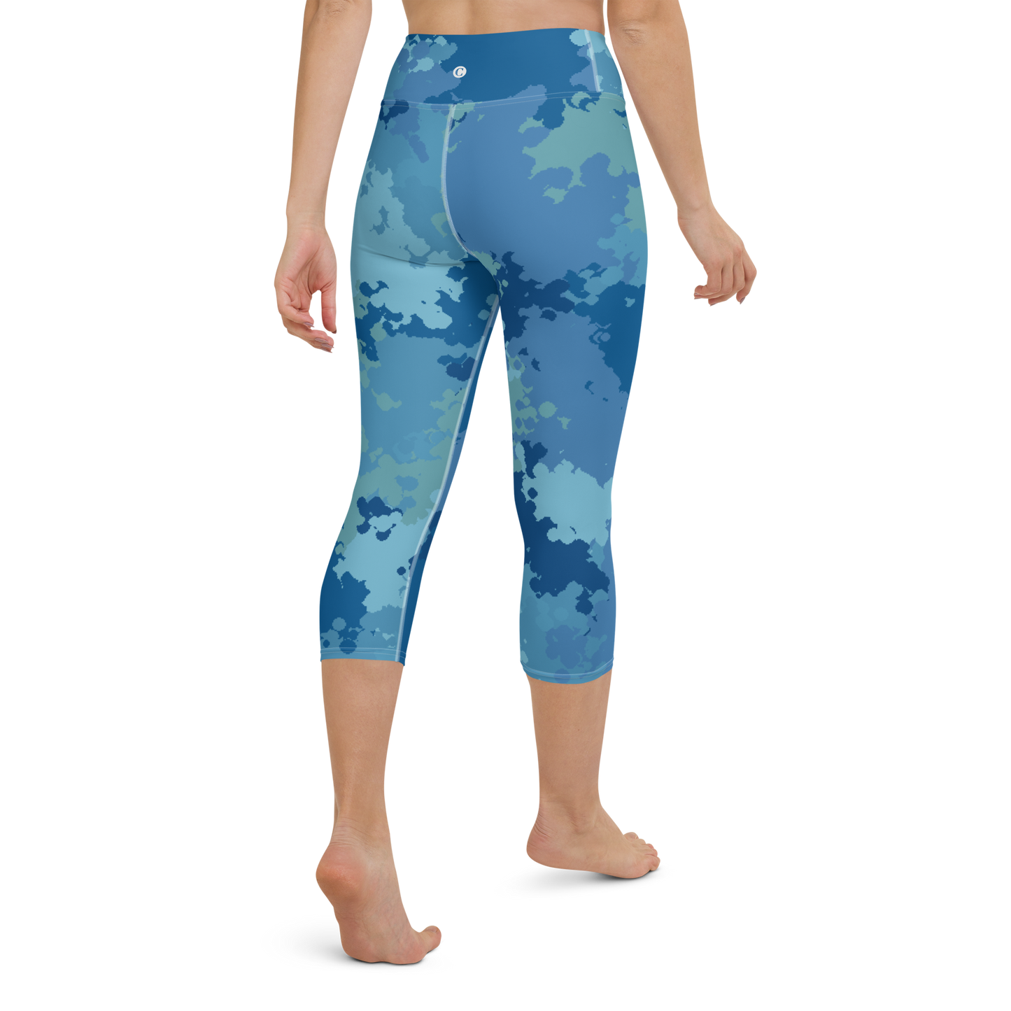 Michigan Upper Peninsula Yoga Capri Leggings (w/ UP USA Flag) | Great Lakes Camo