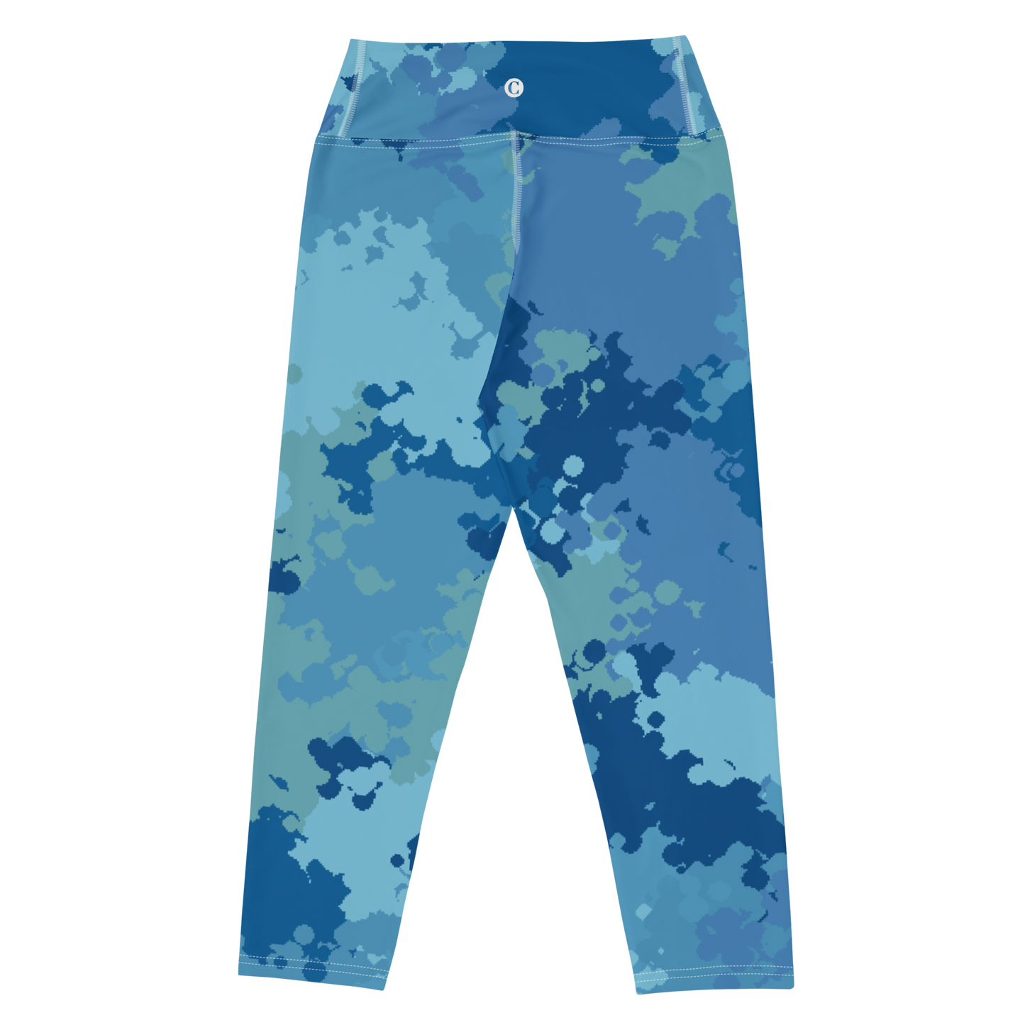 Michigan Upper Peninsula Yoga Capri Leggings (w/ UP USA Flag) | Great Lakes Camo