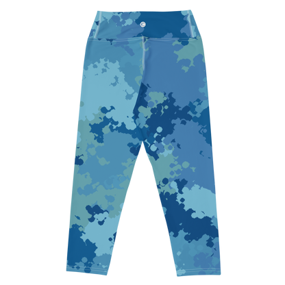 Michigan Upper Peninsula Yoga Capri Leggings (w/ UP USA Flag) | Great Lakes Camo