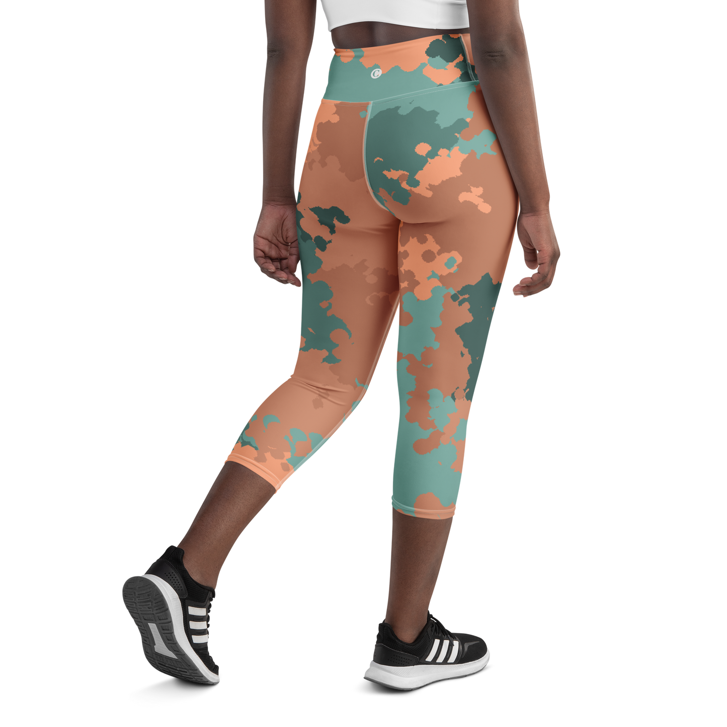 Michigan Upper Peninsula Yoga Capri Leggings (w/ UP USA Flag) | Copper Country Camo