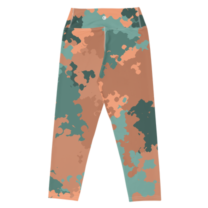 Michigan Upper Peninsula Yoga Capri Leggings (w/ UP USA Flag) | Copper Country Camo