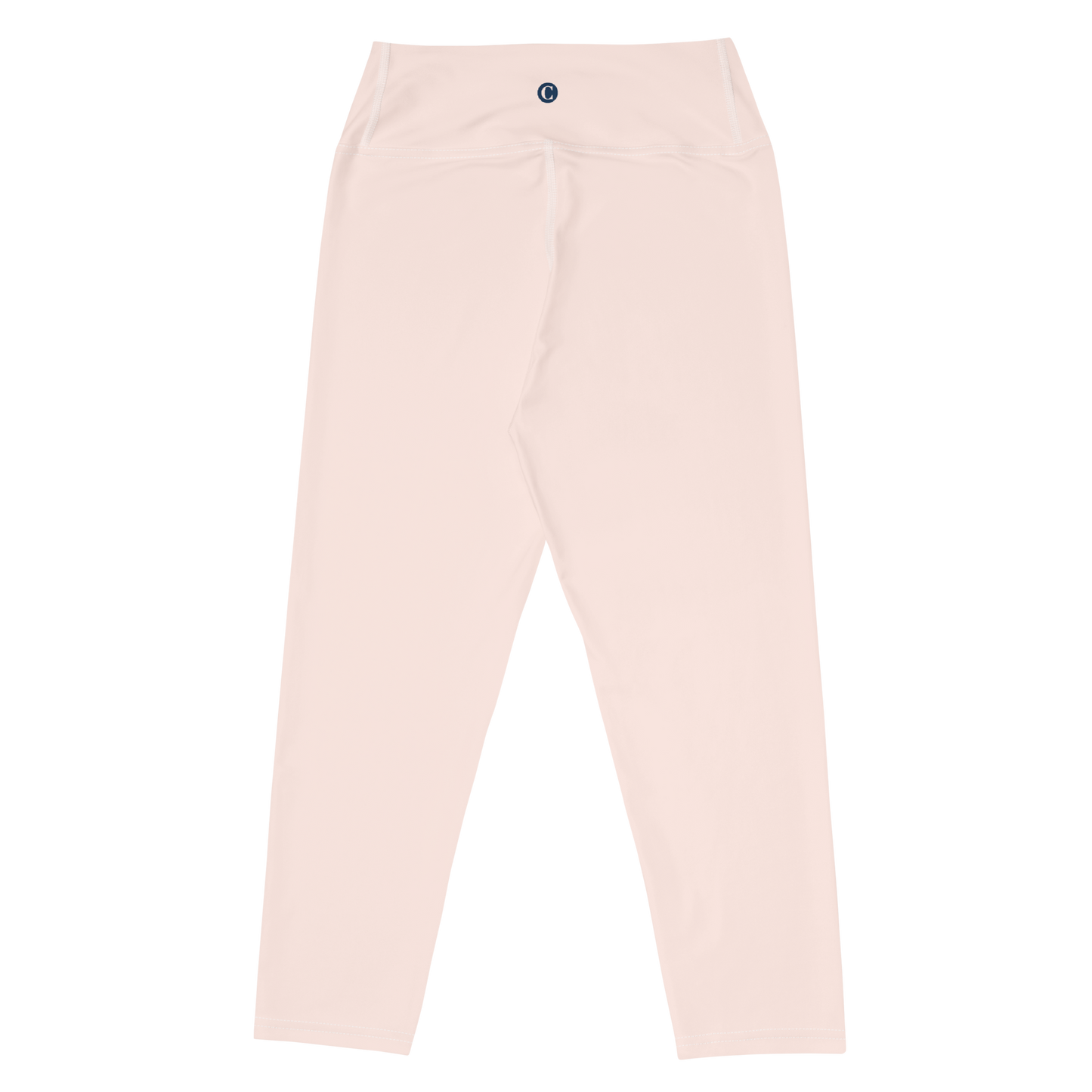 Michigan Upper Peninsula Yoga Capri Leggings (w/ UP USA Flag) | Champagne Pink